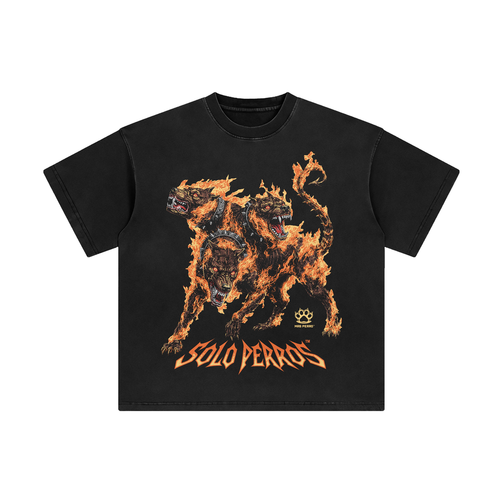 Oversized Premium T-Shirt SOLO PERROS CERBERUS-HELLHOUND