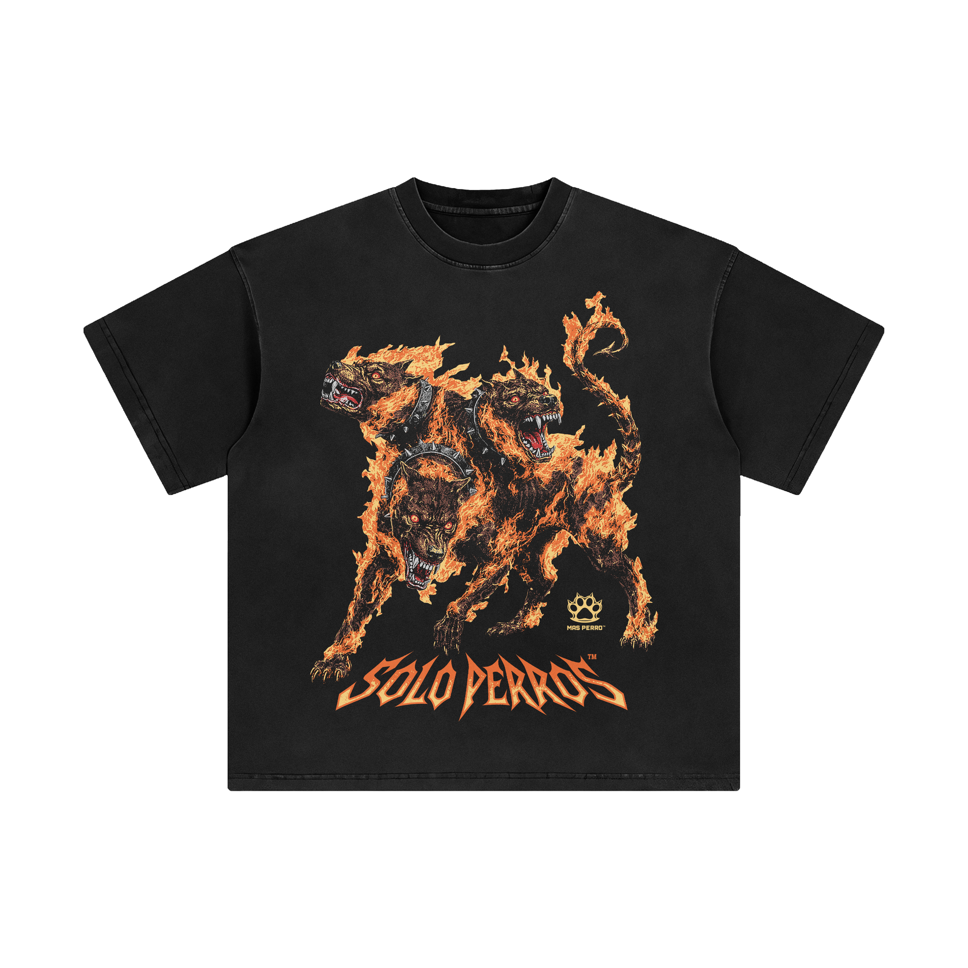 Oversized Premium T-Shirt SOLO PERROS CERBERUS-HELLHOUND