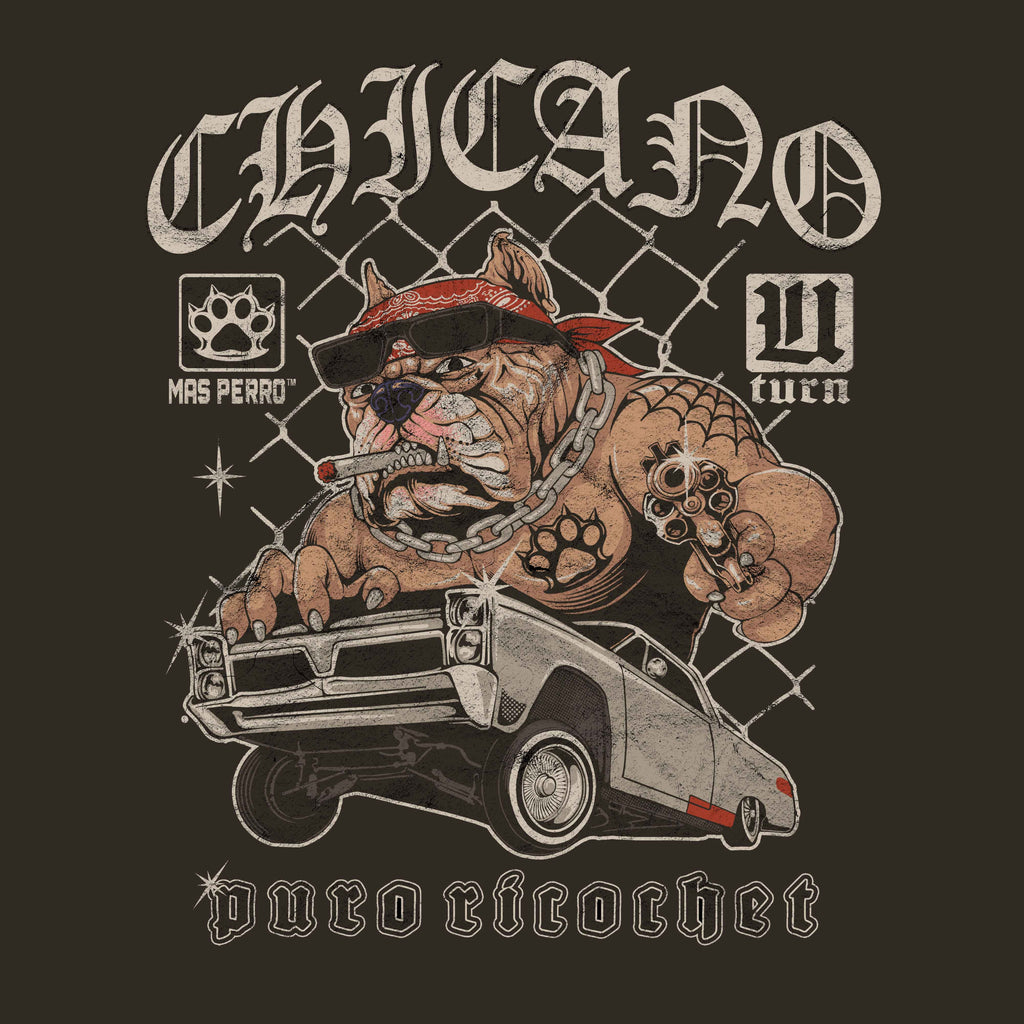 Oversized Premium T-Shirt MAS PERRO CHICANO U TURN