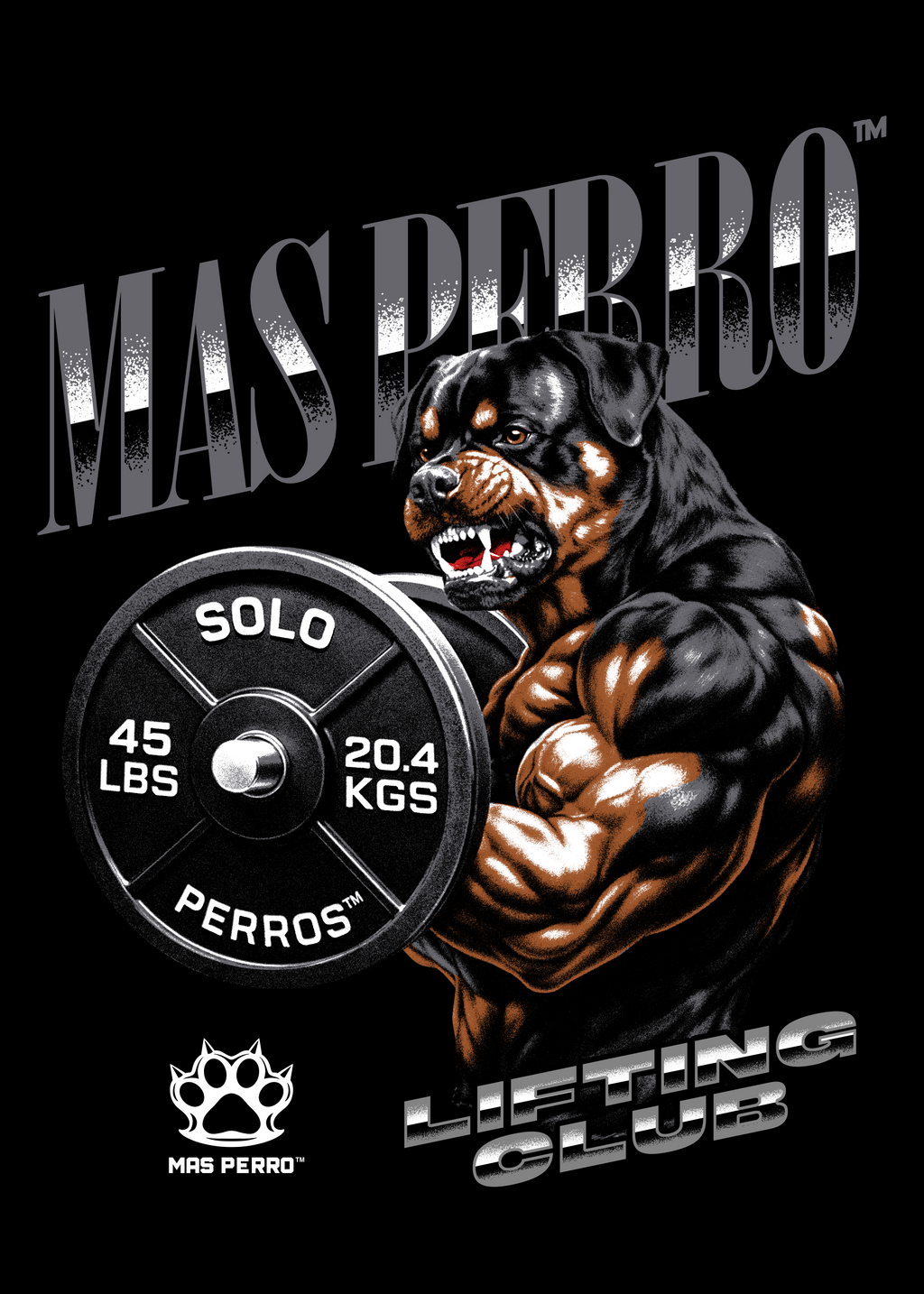 Oversized Premium T-Shirt  MAS PERRO LIFTING CLUB ROTTWEILER